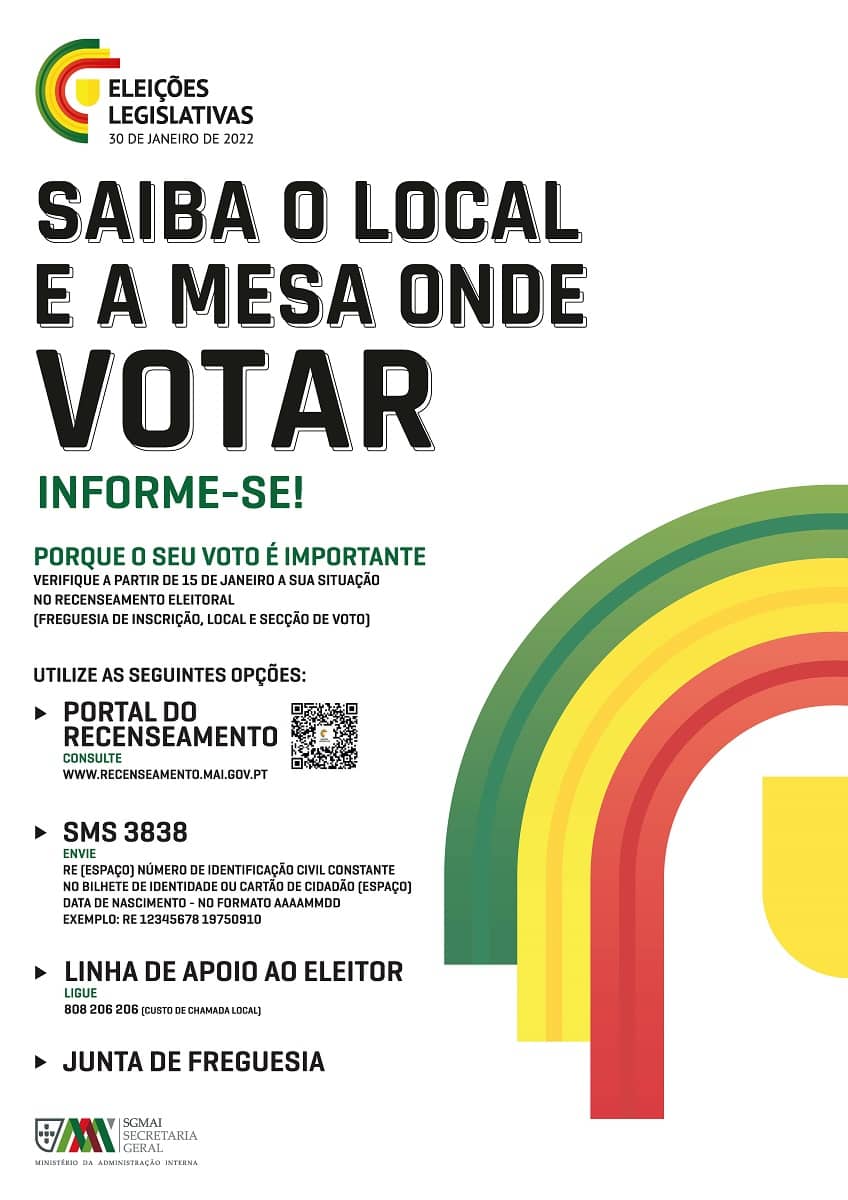 Saiba o Local e a Mesa onde Votar Freguesia de Alcanena e Vila Moreira